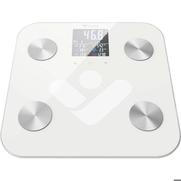 truelife FitScale W6 BT Digitaalinen henkilövaaka Punnitusalue (max.)=180 kg valkoinen, harmaa Bluetoothilla