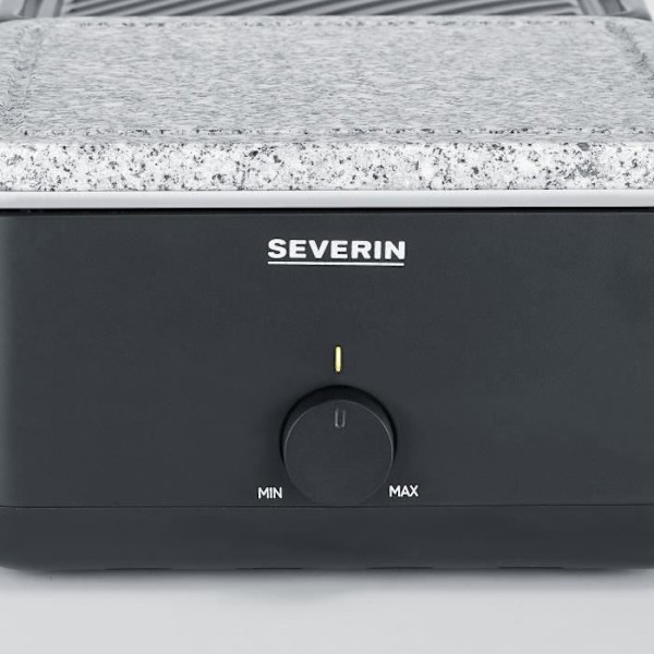 SEVERIN raclette-laite - RG2366 - Jopa 8 henkilöä - Luonnonkivinen ja käännettävä paistolevy - 1300W sort