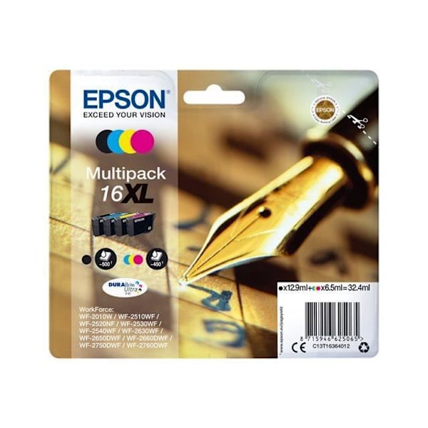EPSON Multipack T1636 XL - Fyldepen - Sort, Cyan, Magenta, Gul (C13T16364012)