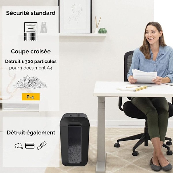 Fellowes LX65 -silppuri - poikkileikkaus