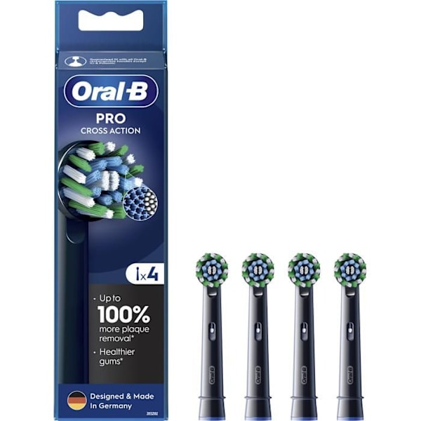 Oral-B Pro Cross Action Sort, 4 stk.