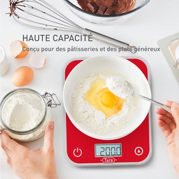 TEFAL Elektroninen keittiövaaka Taustavalaistu näyttö Kapasiteetti 5kg Raspberry BC50U3V0 Hallon
