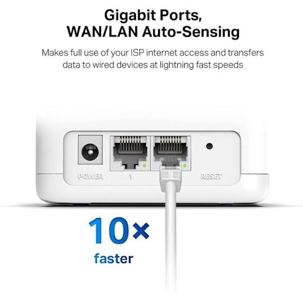 WiFi Mesh AC 1300 Mbps täckning 260 - Mercusys Halo H30G(2-pack) - 2 Gigabit Ethernet-portar - Beamforming