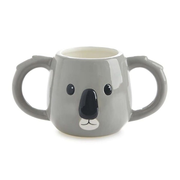 Balvi - 27562 - Koala Krus Grå Koala Hoved Formet Tasse 400 ML Kapacitet Tåler Opvaskemaskine