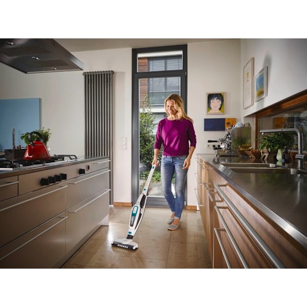 Trådlös 2-i-1 golvdammsugare Leifheit Regulus PowerVac 11925, multifunktionell dammsugare 20V, batteritid 40min, vit
