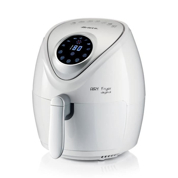 Airfryer - Luftig - Digital - 2,6 l - Touchskærm - 200 °C Sølv, Hvid