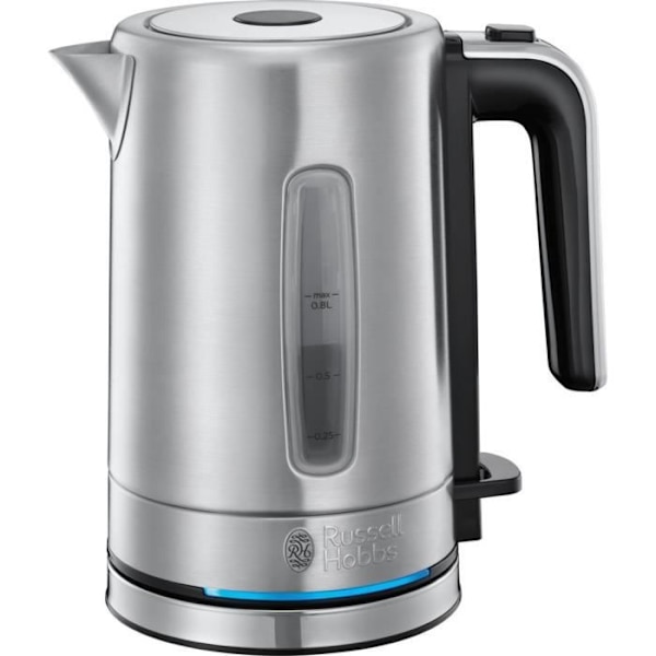 RUSSELL HOBBS 24190-70 0,8L kompakt hjemmekedel, hurtigkogende, aftageligt vaskbart anti-kalkfilter, åbning
