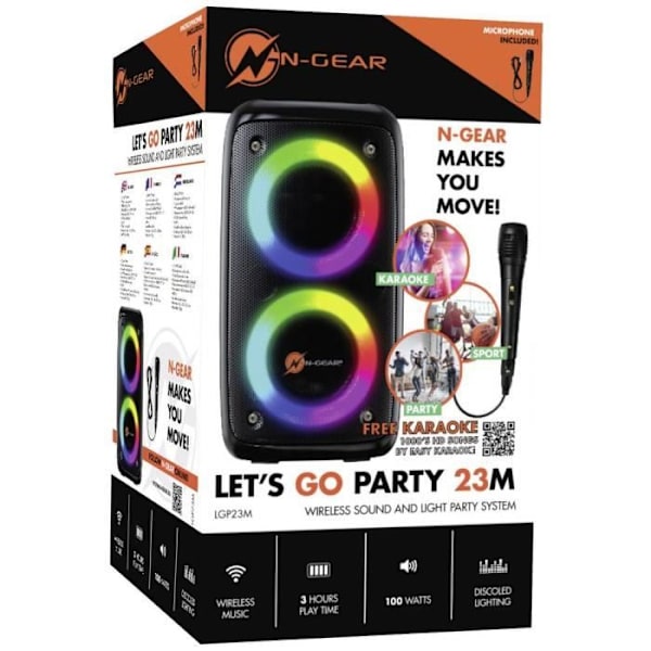 N-Gear Portable Party Bluetooth højttaler LGP23 Karaoke System