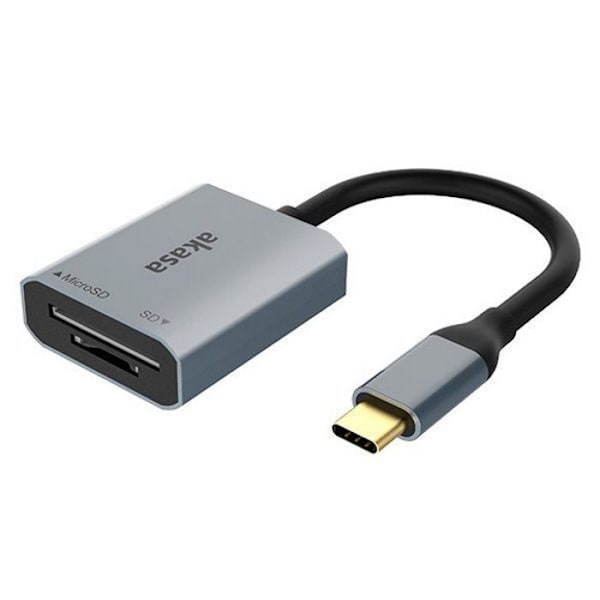 Akasan sisäinen muistikortinlukija - AK-CR-10BK - USB 3.2 Gen1 Type-C Dual Card - hopea ()