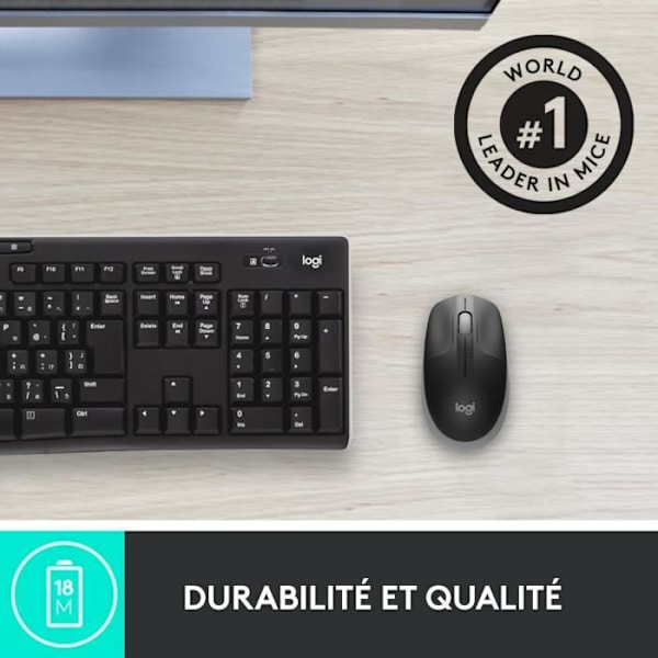 Ergonomisk trådløs mus - Logitech - M190 - Grå