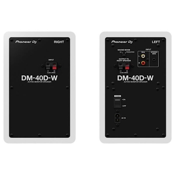 Overvågningshøjttalere - PIONEER DJ - DM-40D - Basrefleks - 2x19W - Hvid Vit