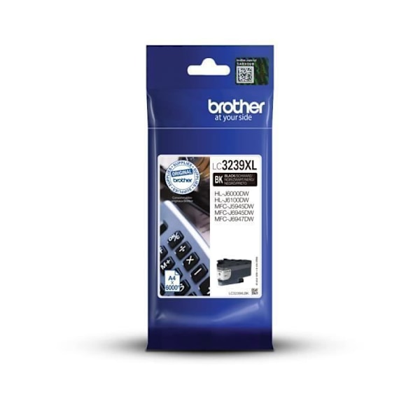 Blækpatron - BROTHER - LC-3239XLBK - Sort - Højtydende - 6000 sider