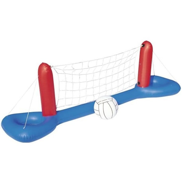 Uppblåsbart volleybollset - BESTWAY - 244cm x 64cm - För barn - Slitstark PVC Blått och rött