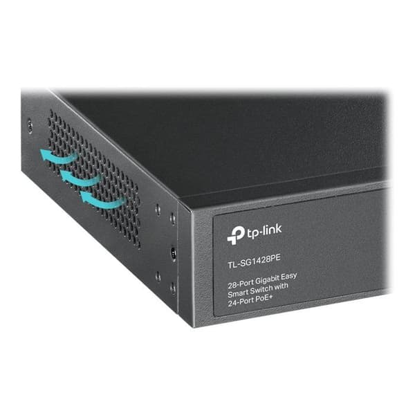 Switch - TP-LINK - 28-Port Gigabit Easy SmartSwitch - 24x PoE+ 802.3at/af - Budget 250W - 4 uplink (2 Koppar + 2 SFP)