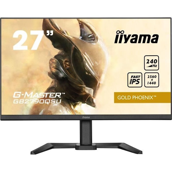 Iiyama GB2790QSU-B5 G-Master Gold Phoenix PC-näyttö, Fast IPS, FreeSync premium, 2560X1440, säädettävä jalusta + Pivot, 400 cd/m², kaiutin