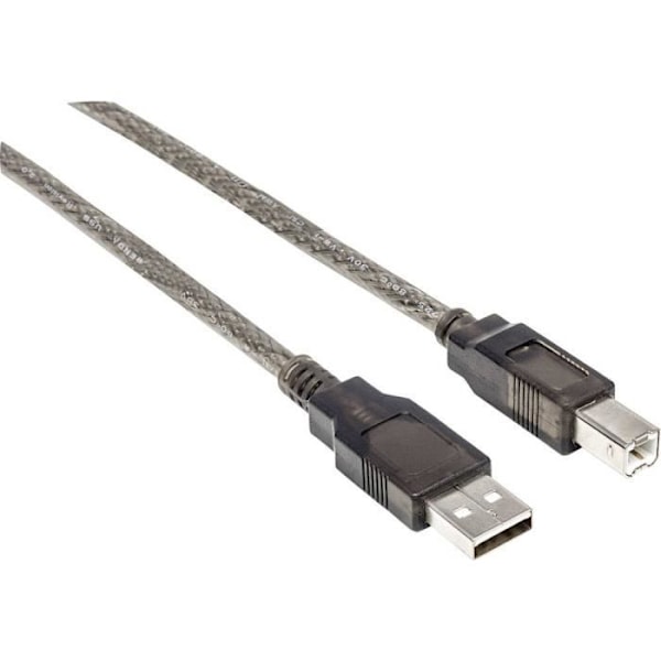 Manhattan USB-kaapeli USB 2.0 USB-A uros, USB-B uros 15.00 m musta pyöreä, LED-valolla