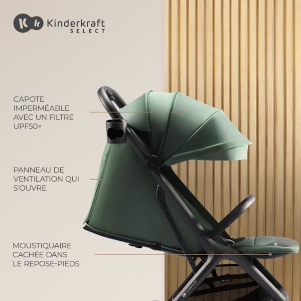 KINDERKRAFT - Barnvagn Nubi 2 Rosekvarts Rosa