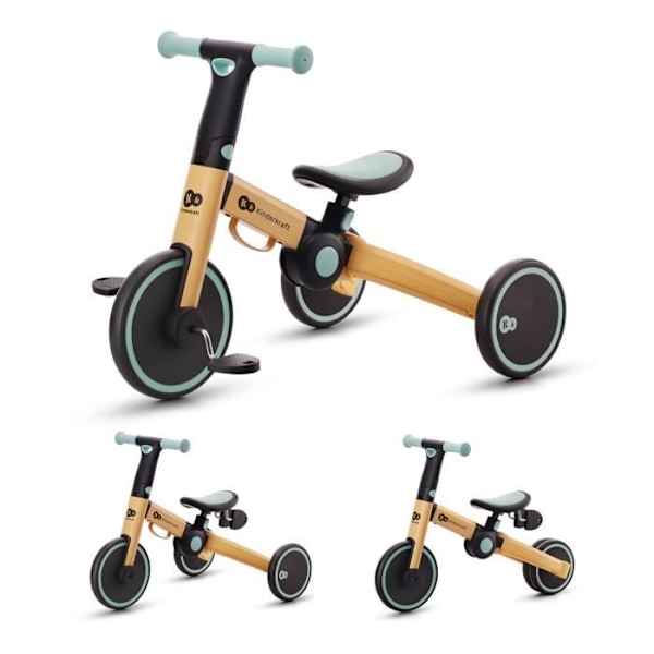 Tricycle udviklings 3i1 KINDERKRAFT 4Trike - Op til 25 Kg - Flere konfigurationer - Honning