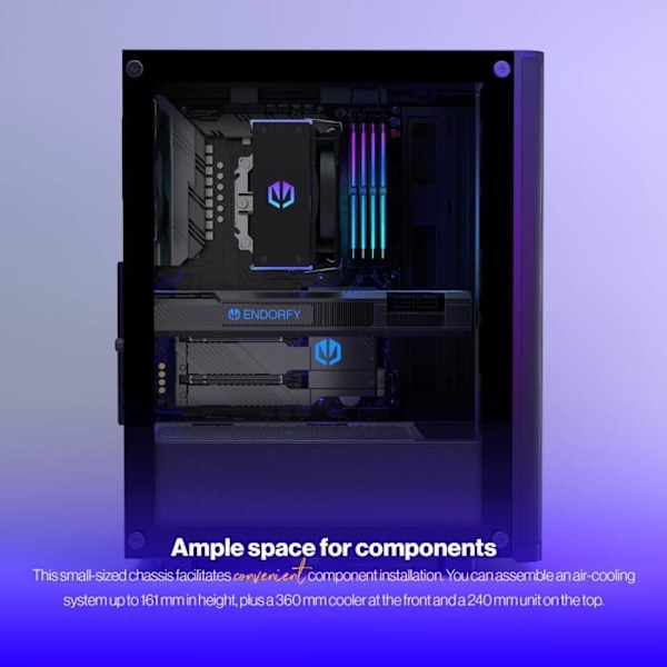 Computertaske - ENDORFY - Ventum 200 Air - Hærdet glas - Støvfiltre - ATX-kompatibilitet
