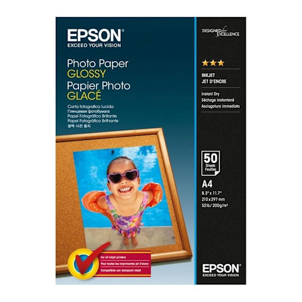 Kiiltävä valokuvapaperi - EPSON - A4 - 200 g/m² - 50 arkkia