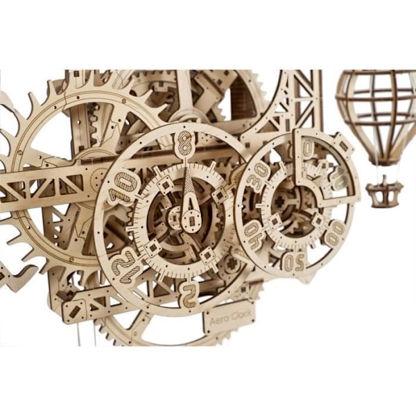 Pendulumur, mekanisk modelsæt - UGEARS Aero-Clock træ 3D-puslespil