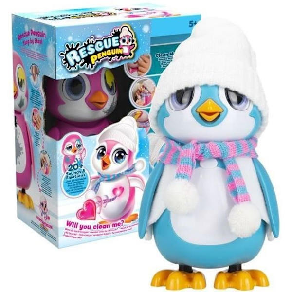 Sininen interaktiivinen pingviini - SILVERLIT - RESCUE PENGUIN - 20 tunnetta - Pakkauspakkaus mukana Blå
