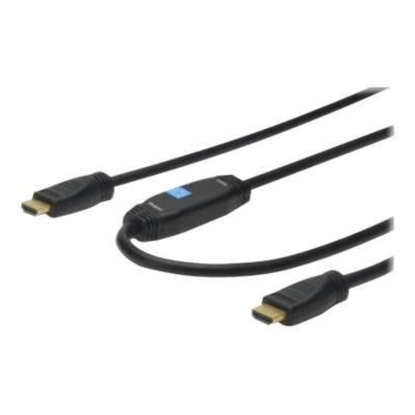 HDMI Ultra HD -vahvistettu kaapeli 20m - ASSMANN ELECTRONIC - Kaksoissuojaus - 3D-siirto sort