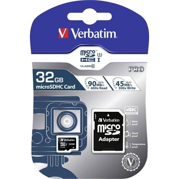 Verbatim Pro 32GB microSDHC UHS Speed Class 3 -muistikortti