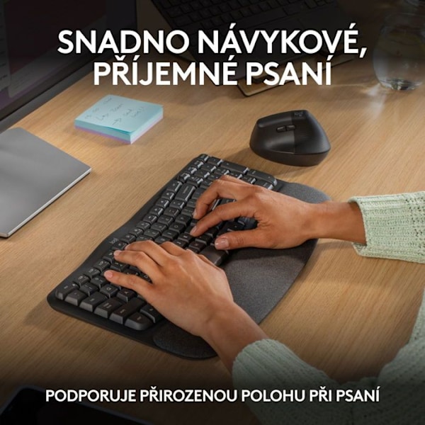 Logitech Wave Keys Langaton Ergonominen Näppäimistö Grafiitti - CZ/SK