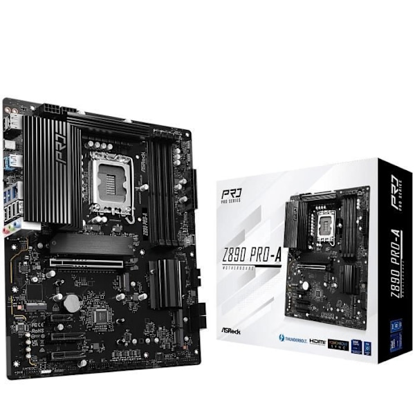 ATX moderkort med Socket 1851, DDR5, M.2 PCIe 5.0, Thunderbolt 4, PCI-Express 5.0 16x, 2.5 GbE LAN.