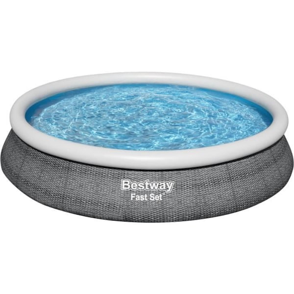 BESTWAY självbärande poolkit ovanjord - Fast Set™ - 457 x 84 cm - Rund (Levereras med pump och filtreringspatron)