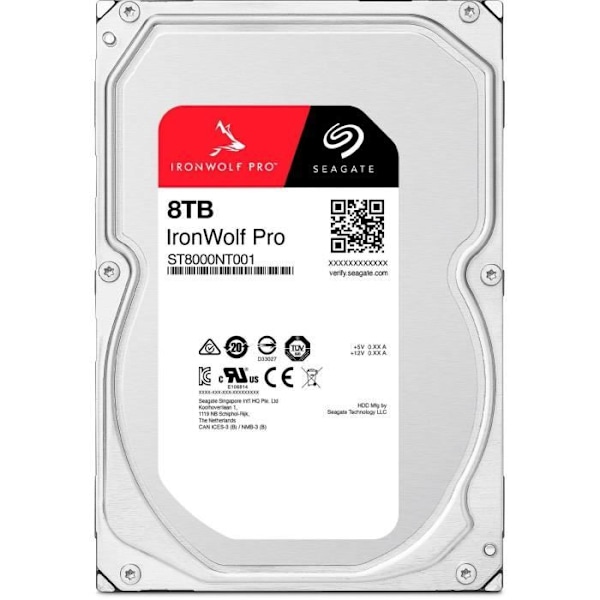 Intern harddisk - SEAGATE - IRONWOLF PRO 8To - SATA 6 Gbits/s - 7200RPM