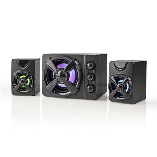Spiller til Spil - NEDIS - GSPR31021BK - 2.1 Kanaler - USB - Multifarvet LED sort