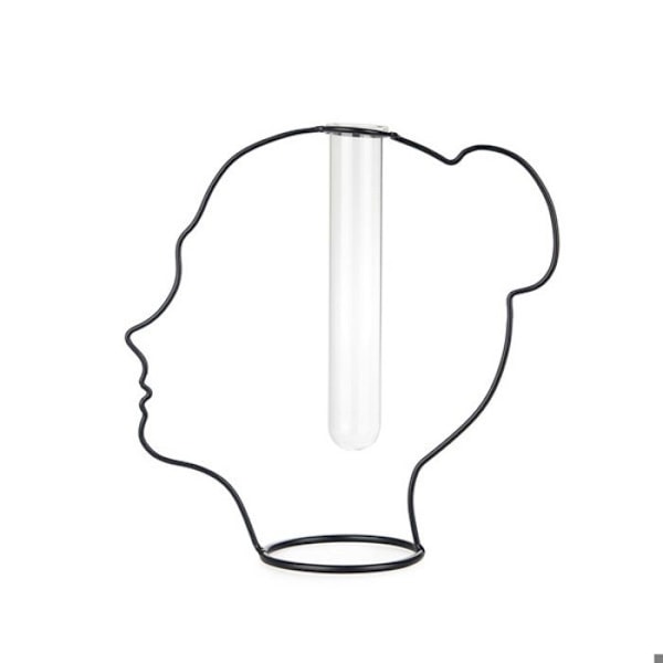 Dekorativ vas - Balvi - Lady Silhouette - Svart - Metall/glas - 20x20x7,5 cm svart