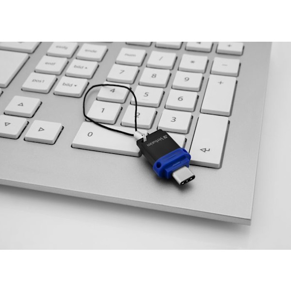 Dobbelt stik USB-nøgle type C/USB 3.0 32 GB - Ordret Sort, Blå, Sølv