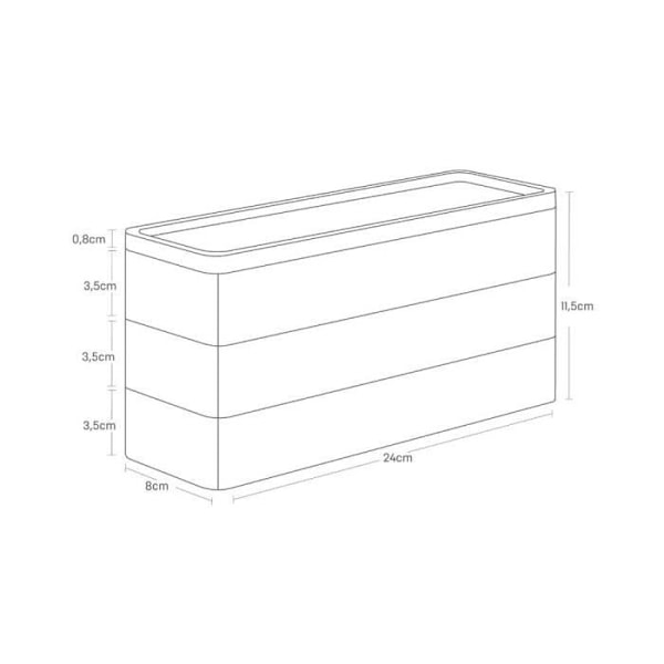 Smyckeskrin - YAMAZAKI - Smal - 3 nivåer - ABS-plast - Vit Vit