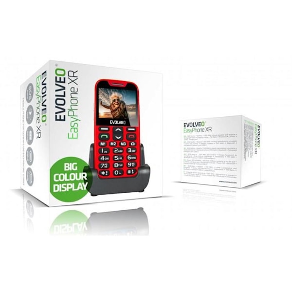 EVOLVEO EasyPhone XR punainen lataustukilla