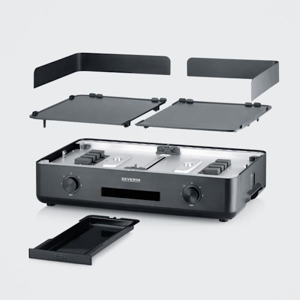 Elektrisk stekpanna - SEVERIN - PG8569 - 2200 W - 48 x 27 cm - Justerbar termostat - Svart / Aluminium Svart och aluminium