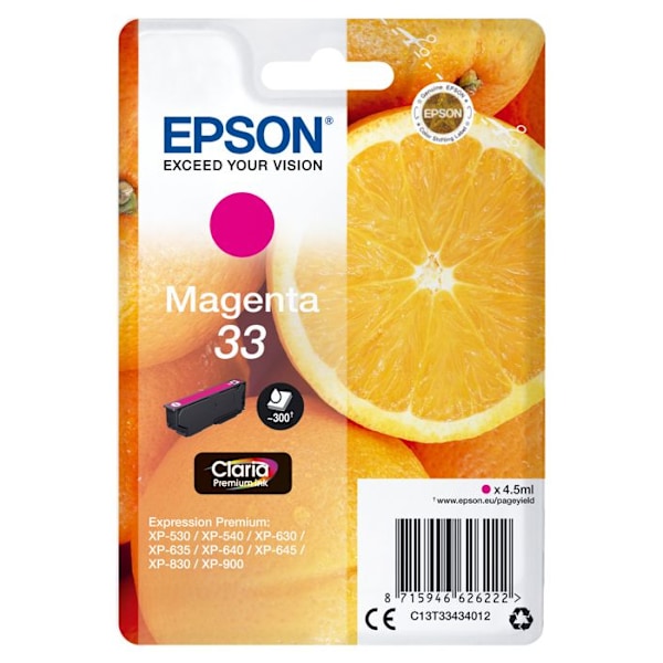 EPSON Original blækpatron 33 - 4,5 ml - Magenta