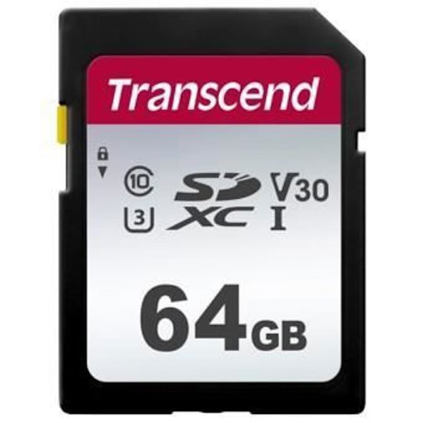 TRANSCEND 300S 64 Gt UHS-I U3 SD-kortti - Video Class V30 / UHS-I U3 / Class10