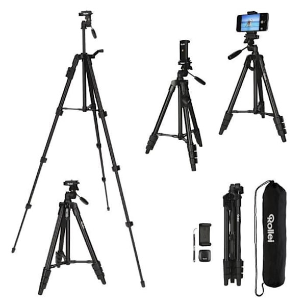 Smartphone stativ - ROLLEI - Bluetooth fjernbetjening - Maks 120 cm - Maks. 2 kg