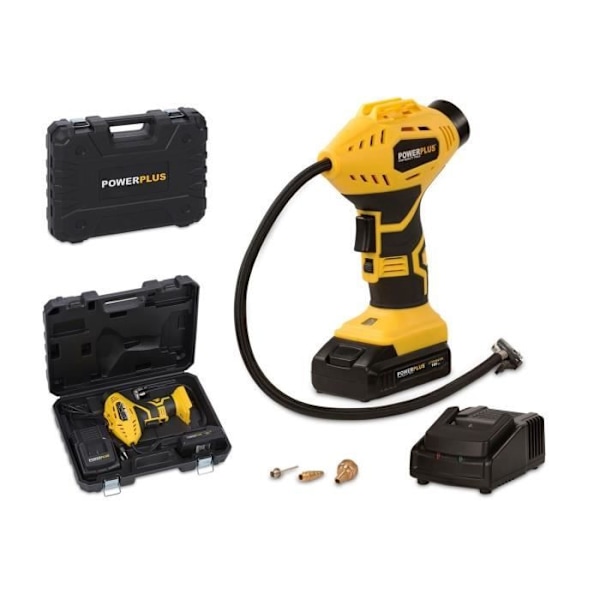 Langaton 18V kannettava ilmakompressori/pumppu - POWERPLUS - Ilmapumppu - Helppo käsitellä