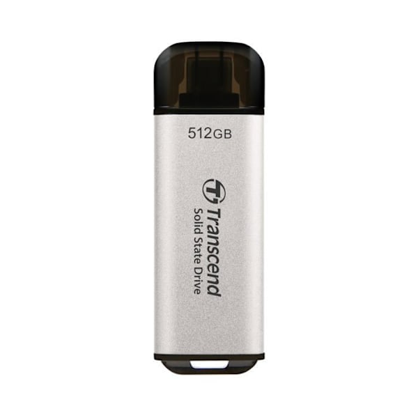 SSD ekstern - Transcend - ESD300S - 512 GB - USB 3.2 Gen 2x1 - farve sølv
