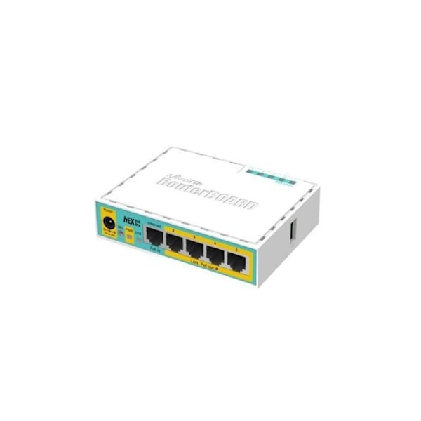 Mikrotik hEX PoE lite Fast Ethernet -reititin Valkoinen Valkoinen