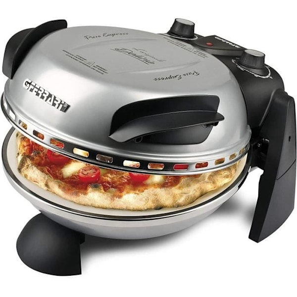 Pizzaugn G3 FERRARI - Limited Edition - 31cm - 1200 Watt - Eldfast stenplåt - Grå / Svart Grå och svart