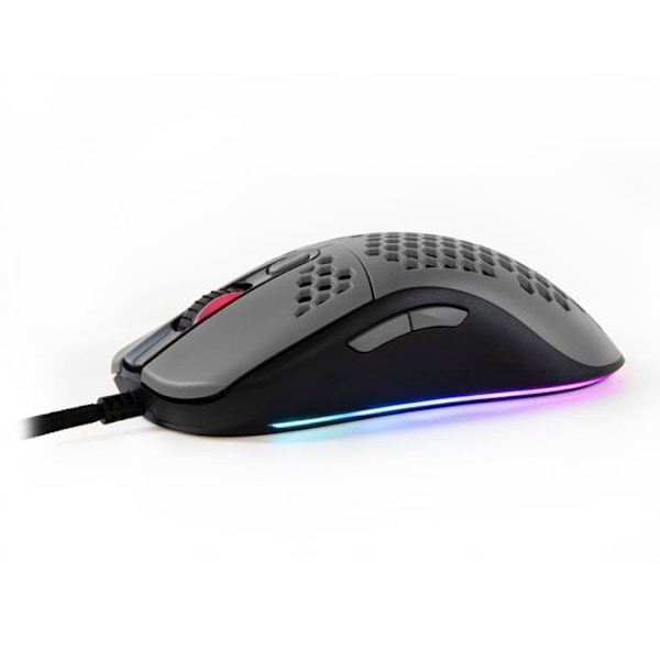 Gaming Mus - Arozzi - Favo Ultra Light RGB - 16000 DPI - Kablet - Ultra let Sort, Grå