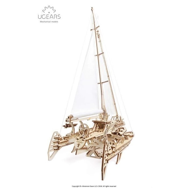 Ugears 3D Puzzle Trimaran Merihobus -puinen laiva mallinrakennukseen