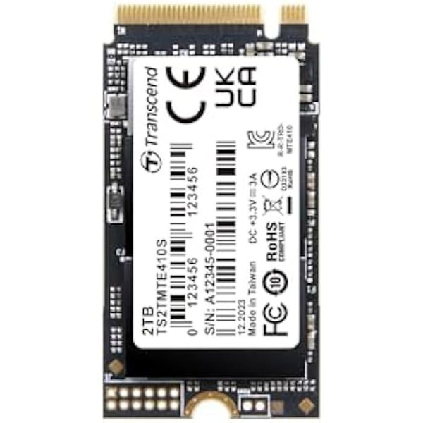 SSD Intern - TRANSCEND - MTE410S - 2 To - PCIe 4.0 x4 - Ultra hurtig - Lavt energi forbrug