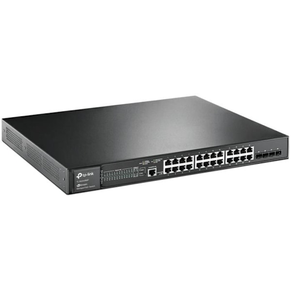 TPLINK JetStream 28-portars hanterad switch JetStream 28-portars Gigabit L2+ hanterad switch med 24-portars PoE+ Svart