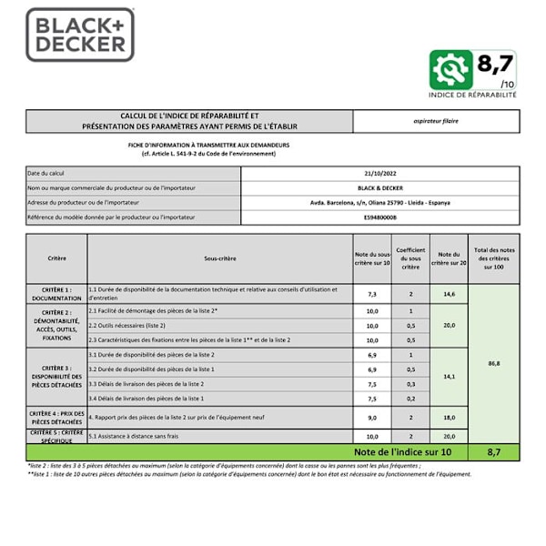 BLACK & DECKER BXVML700E Beholderstøvsuger uden pose - Grå - Klasse A - Rengøring uden pose
